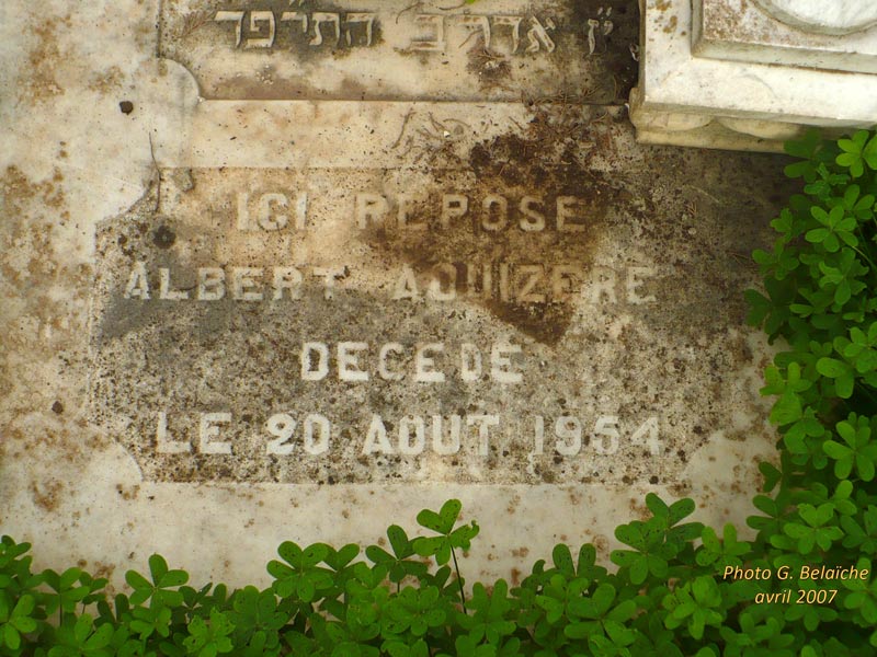 Grafsteen van AOUIZERET Maklouf Albert