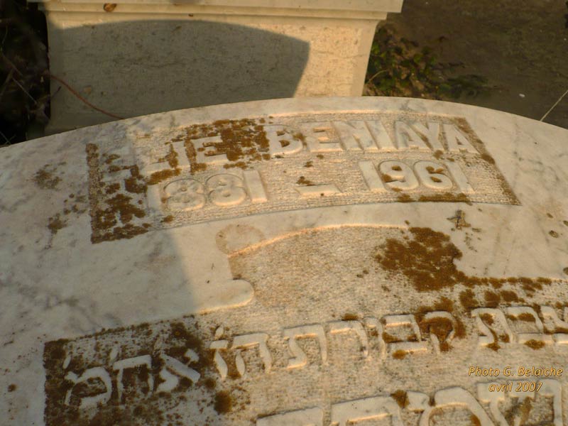 Grafsteen van BENIAYA Elie