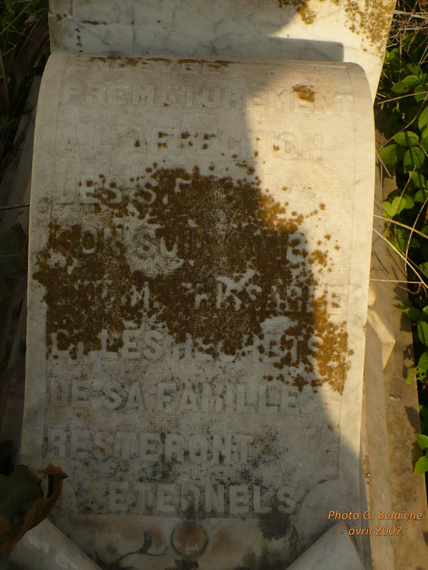 Grafsteen van BENYAYA Elisa Lelia
