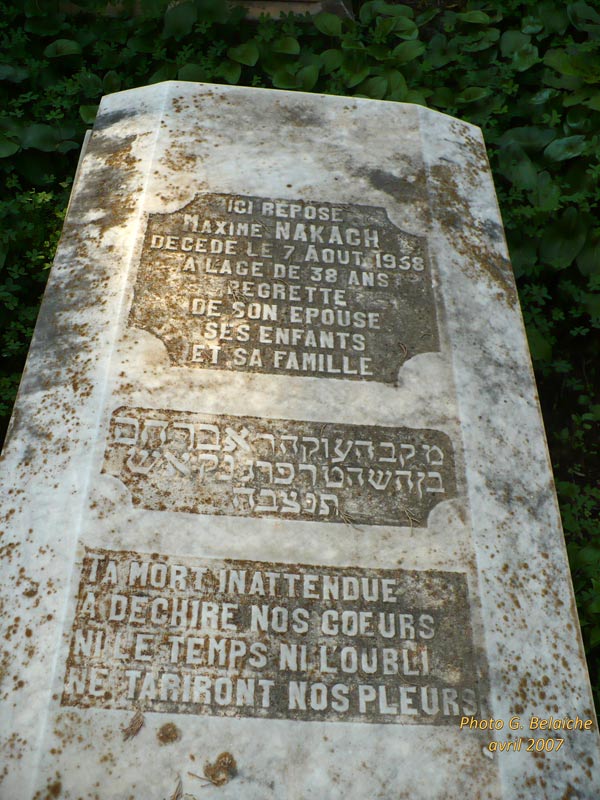 Stèle de NAKACH Maxime Abraham