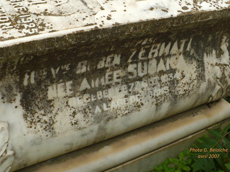 Grafsteen van CHEDAKA Messaouda Aimée