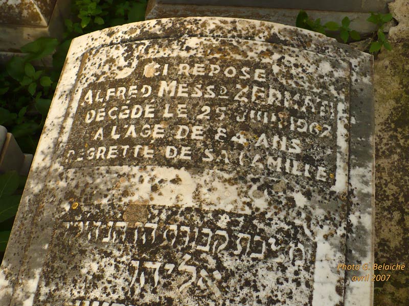 Stèle de ZERMATI Alfred Messaoud