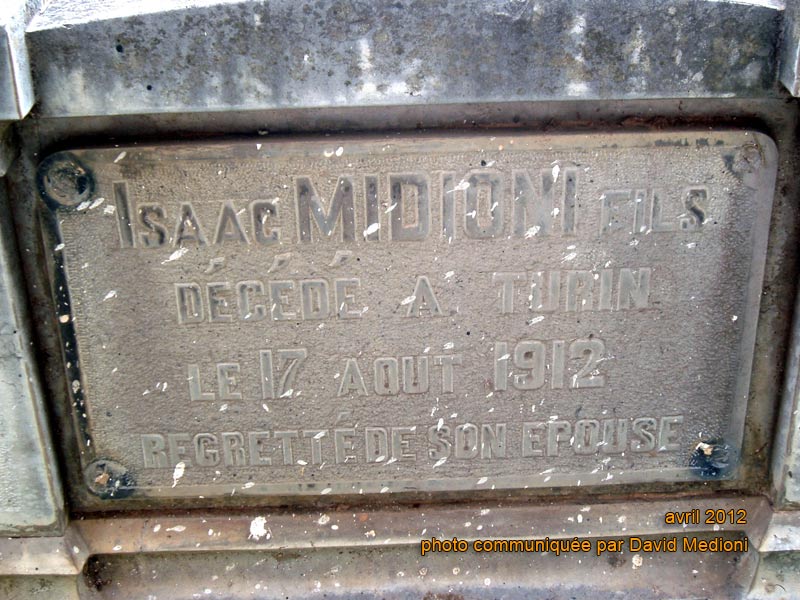 Grafsteen van MIDIONI Isaac
