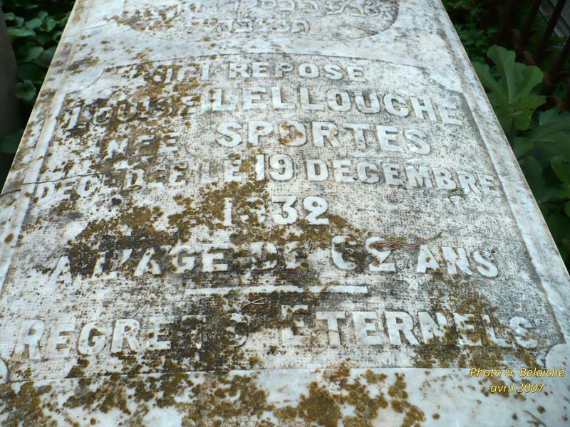 Stèle de SPORTES Beziza Louise