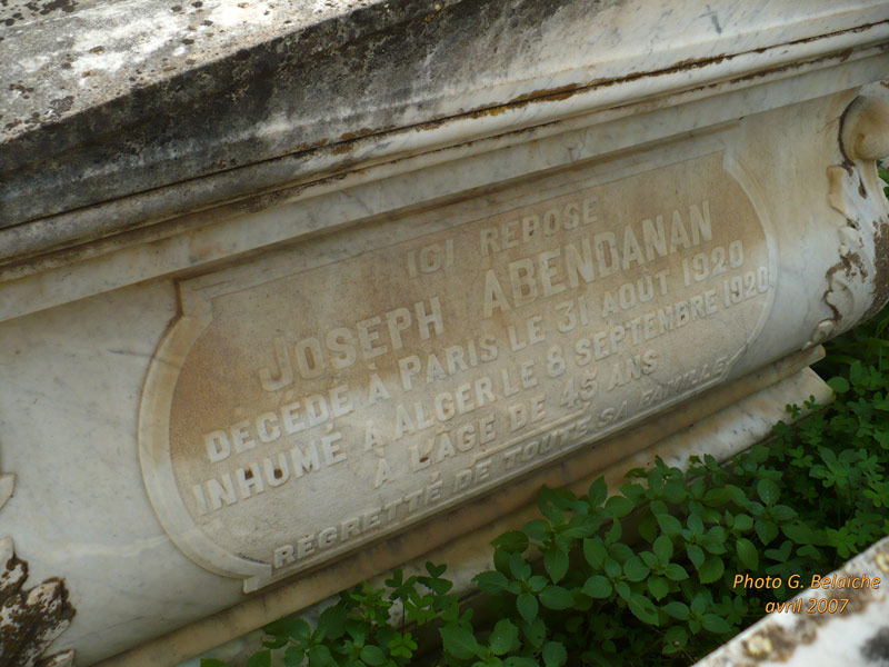 Grabstein von ABENDANAN Joseph