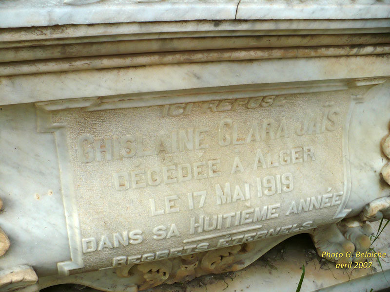Stèle de JAIS Gislaine Clara