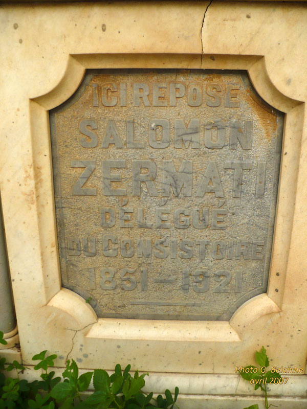 Grafsteen van ZERMATI Salomon