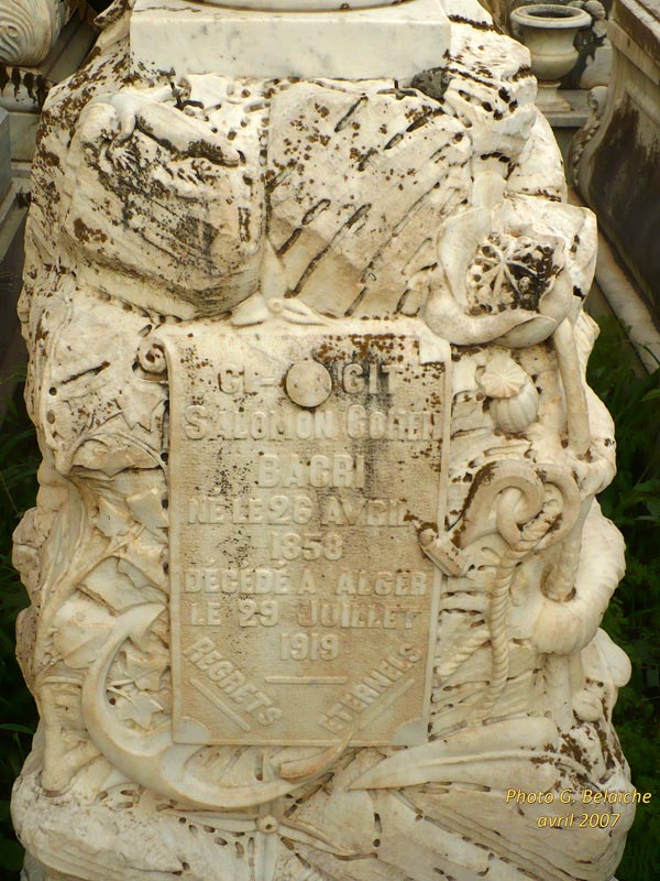 Grafsteen van COHEN BACRI Salomon