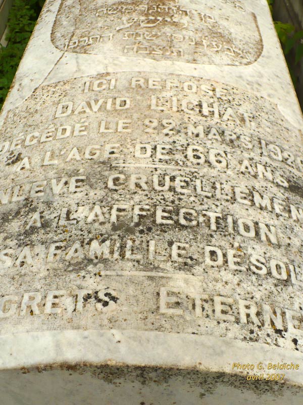 Stèle de LICHAT David