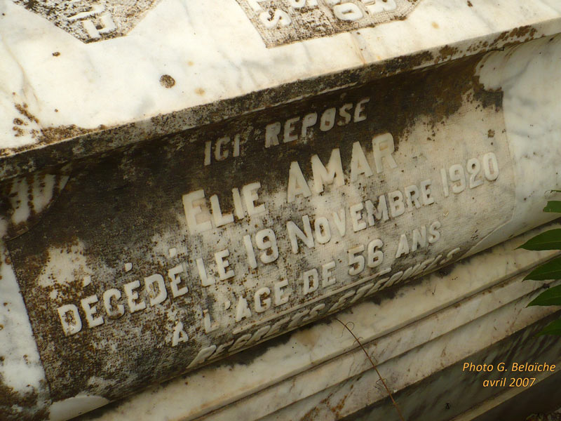 Grafsteen van AMAR Elie
