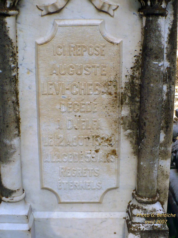 Stèle de LEVY CHEBAT Auguste