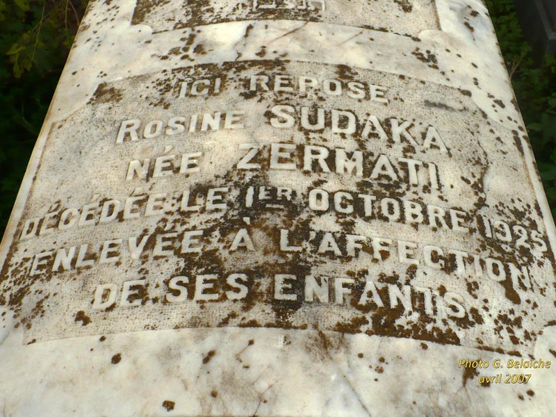 Stèle de ZERMATI Rosine