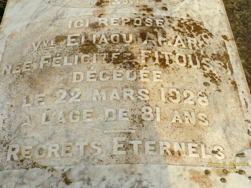 Stèle de FITOUSSI Félicité
