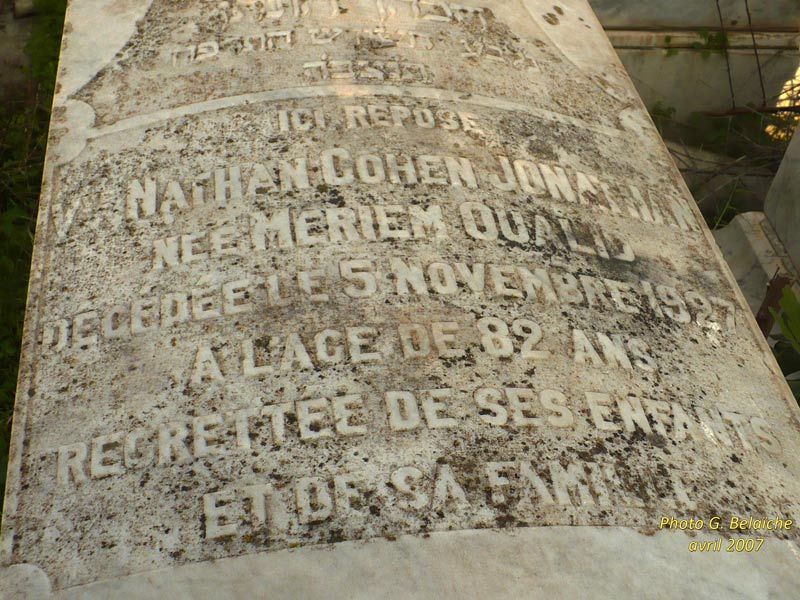 Stèle de OUALID Meriem