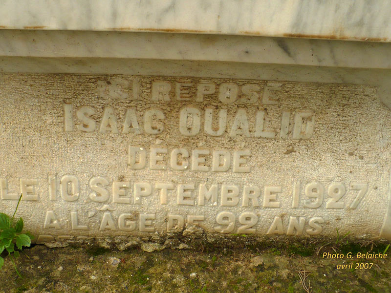 Надгробие OUALID Isaac