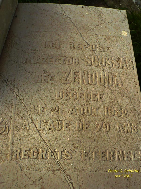 Stèle de ZENOUDA Mazeltob