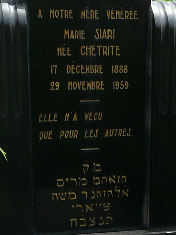 Grafsteen van CHETRITE Marie
