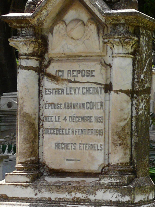 Stèle de LEVY CHEBAT Esther