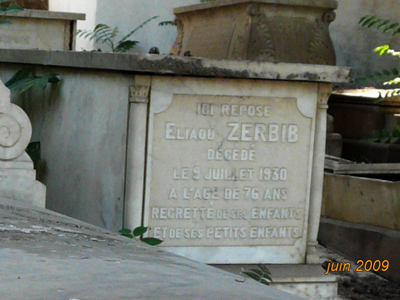 Stèle de ZERBIB Eliaou