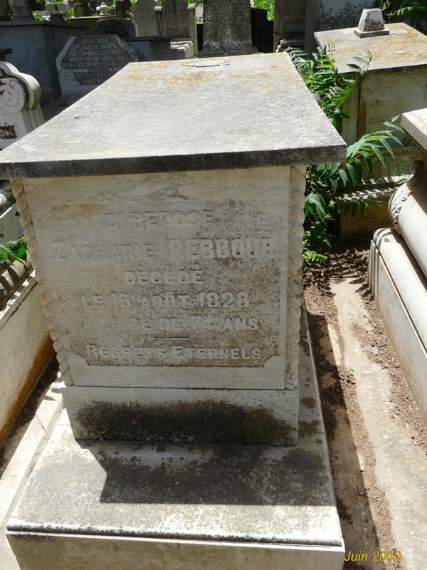 Grafsteen van REBBOUH Zacharia