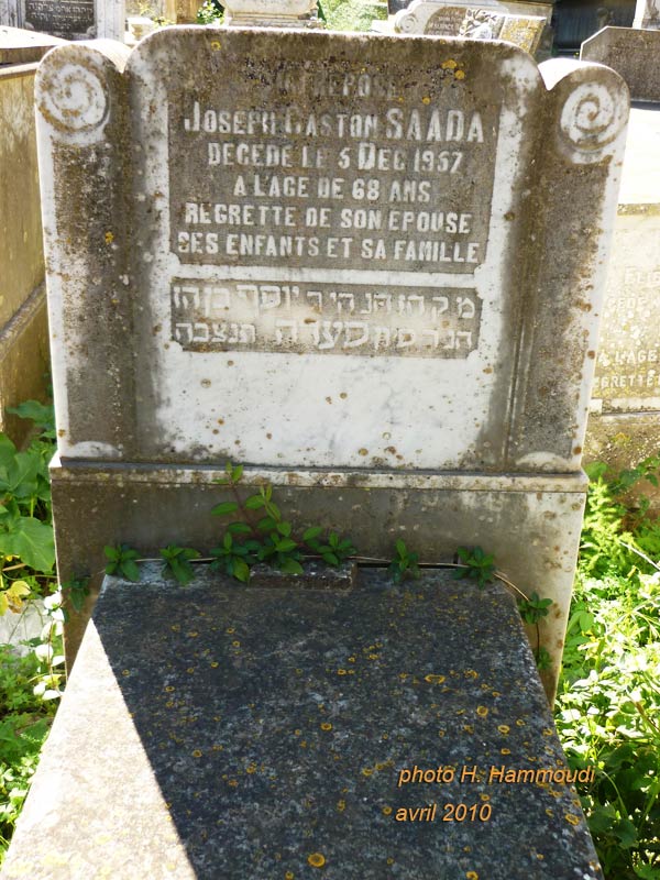 Stèle de SAADA Joseph dit Gaston