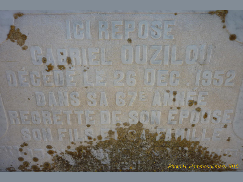 Grafsteen van OUZILOU Gabriel