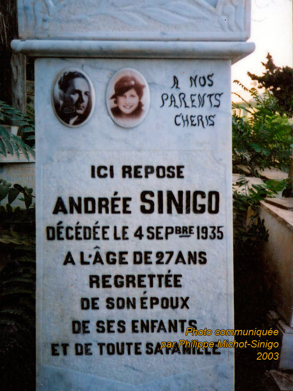 Tombstone of SINIGO Raymond David