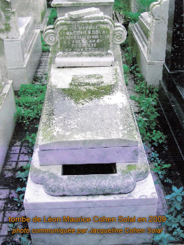 COHEN SOLAL Léon Maurice का स्मारक