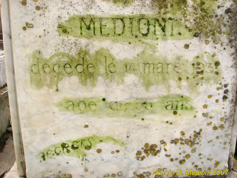 Grafsteen van MEDIONI Mardochée