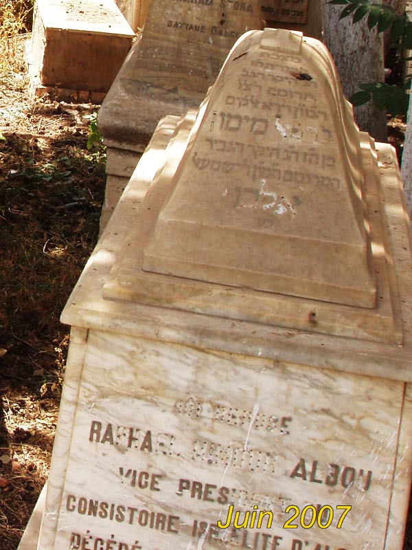 Grafsteen van ALBOU Mimoun