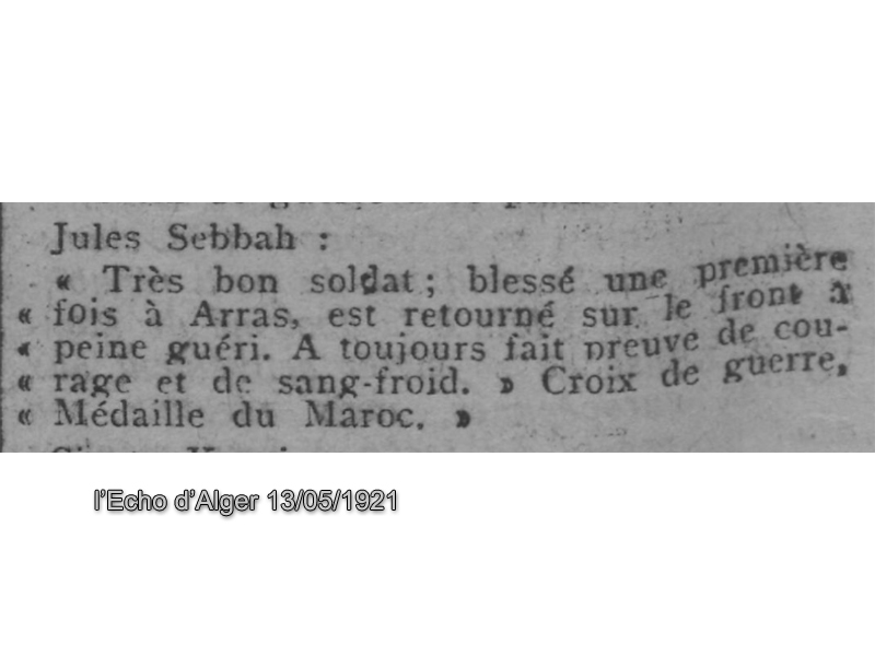 Stèle de SEBBAH Jules