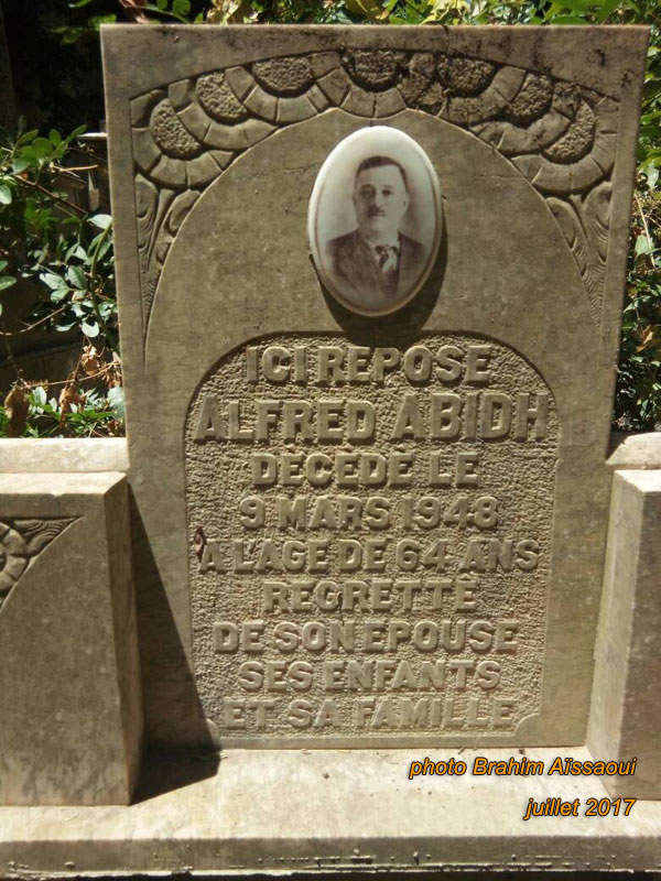 Stèle de ABIDH Isaac Alfred