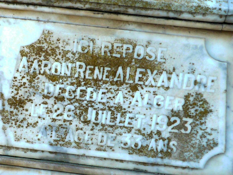 Grafsteen van ALEXANDRE Aaron René