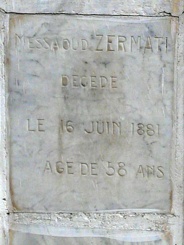 Grafsteen van ZERMATI Messaoud