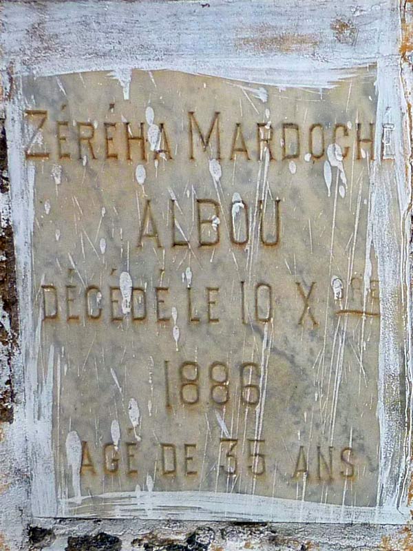 Grafsteen van ALBOU Zéréha Mardochée