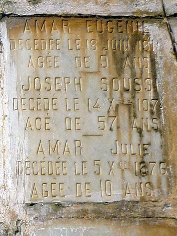 Stèle de SOUSSY Joseph
