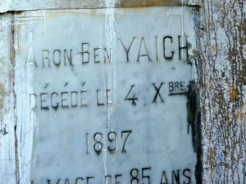 Grafsteen van BEN YAICH Aaron