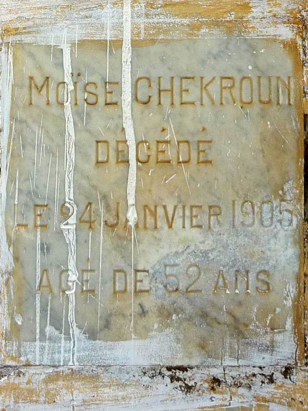 Grafsteen van CHEKROUN Moïse