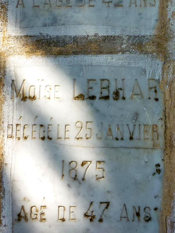 Stèle de LEBHAR Moïse