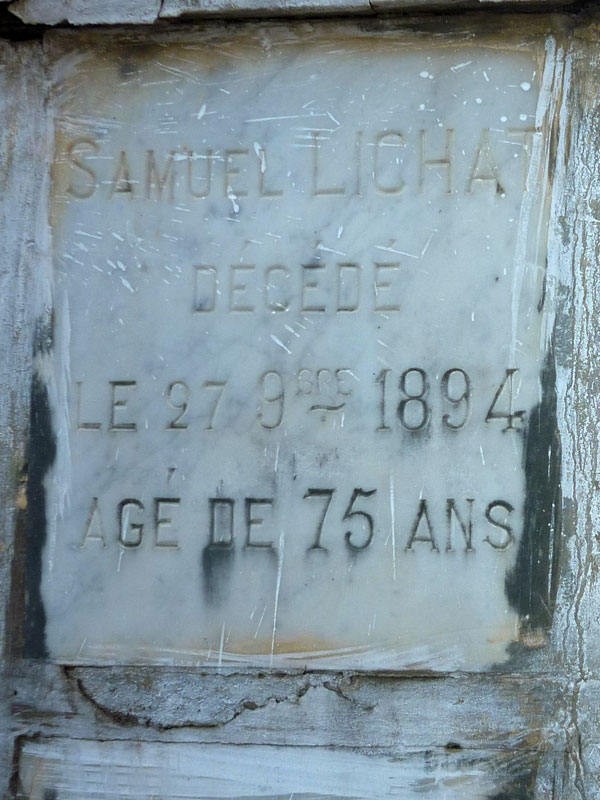 Grafsteen van LICHAT Samuel