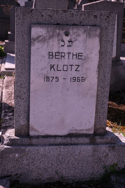 Klotz Berthe fejfája