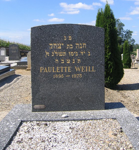 Lápide de Weill Paulette