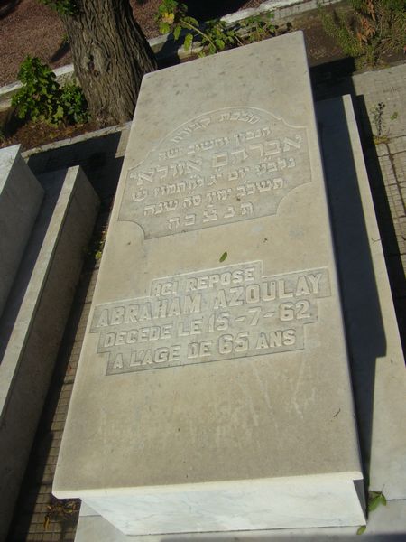 Tombstone of AZOULAY Abraham