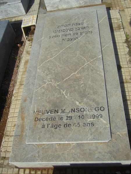 Tombstone of MONSONEGO Reuven