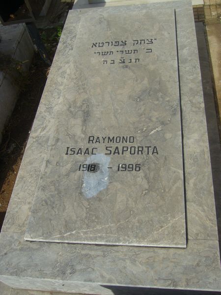 Tombstone of SAPORTA Isaac Raymond