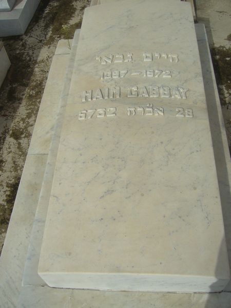 Tombstone of GABBAY Haim