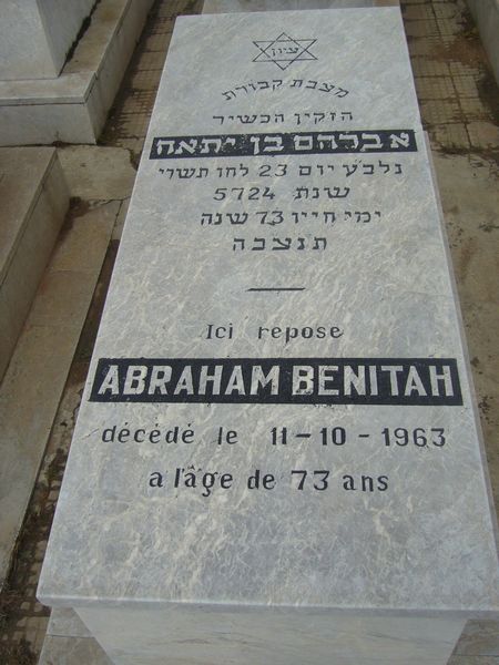 Grabstein von BENITAH Abraham