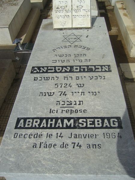 Tombstone of SEBAG Abraham