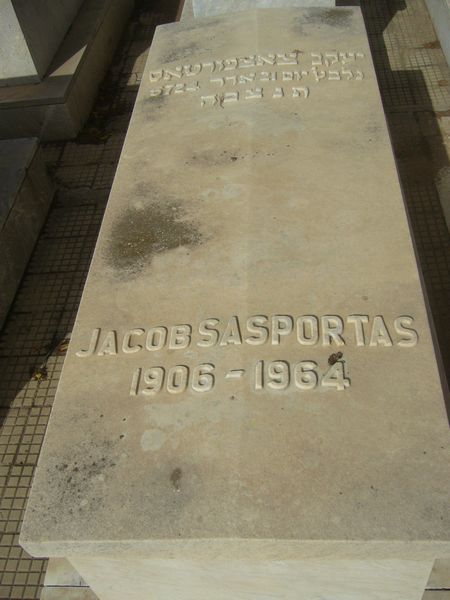 Lápide de SASPORTAS Jacob