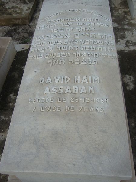 ASSABAN David Haim 的墓碑